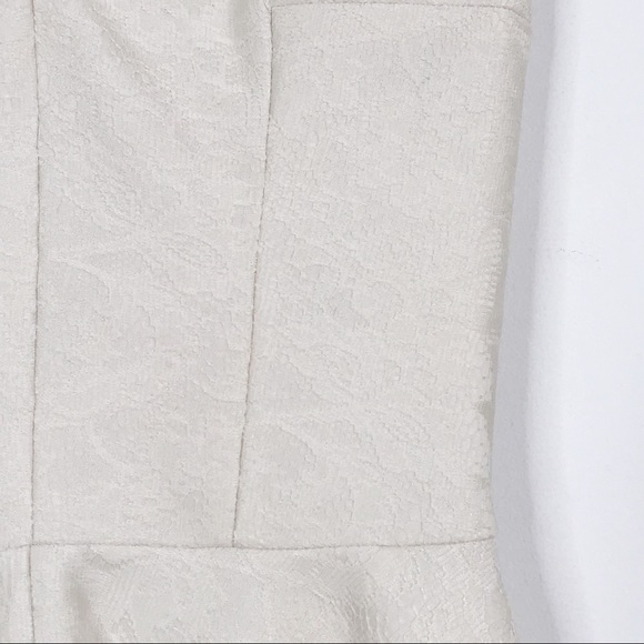 TopShop Jacquard Fit and Flare Mini Dress Cream 2 - Picture 4 of 10